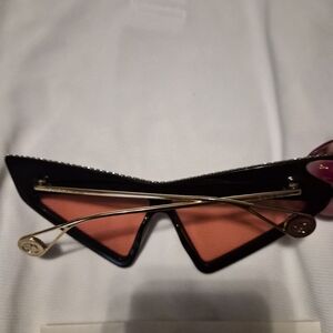 Gucci Black and Gold Cat-Eye Sunglasses